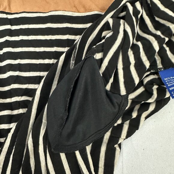 Apt 9 Womens Black Tan Striped 34 Sleeve Stretch Dress Size Large - Picture 6 of 6